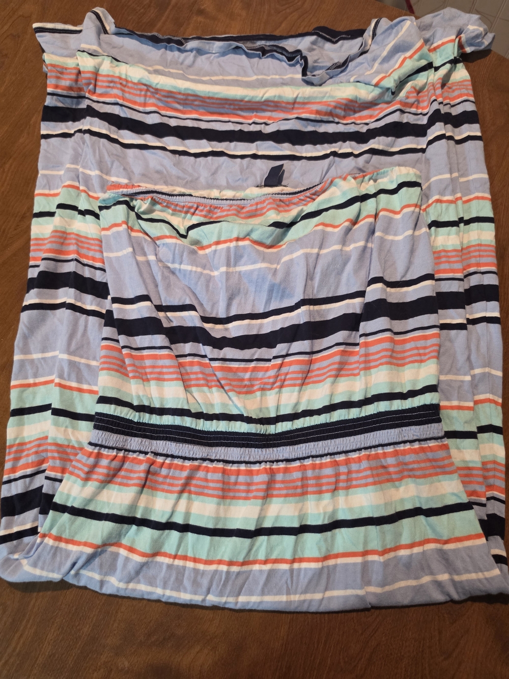 GAP Strapless Maxi Dress in Light Blue, Coral, Mint, Navy & White